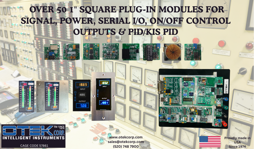 ONE SQUARE INCH PLUG IN MODULES CONVERTS A DUAL CHANNEL DPM TO A PLCT (PROGRAMMABLE LOGIC CONTROLLER